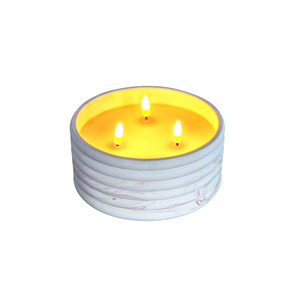 LED Cement 3D Electronic Wick Candle for Home Decorations