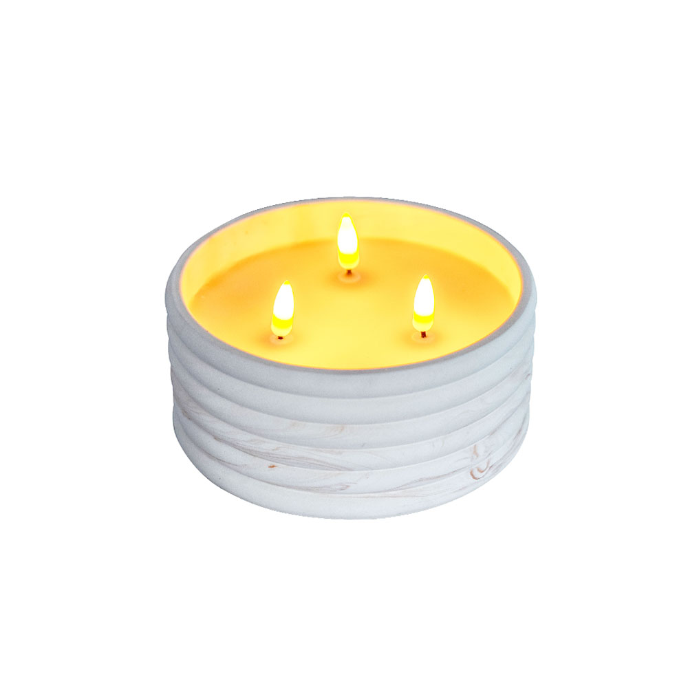 LED Cement 3D Electronic Wick Candle for Home Decorations