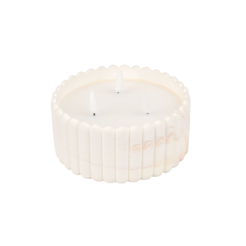 LED Battery Operated Home Decoration Cement 3D Wick Candle