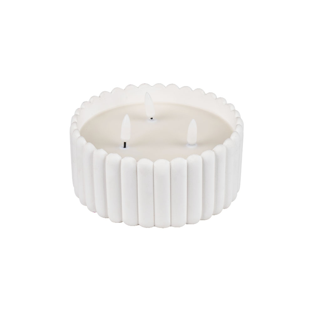 LED Battery Operated Home Decoration Cement 3D Wick Candle