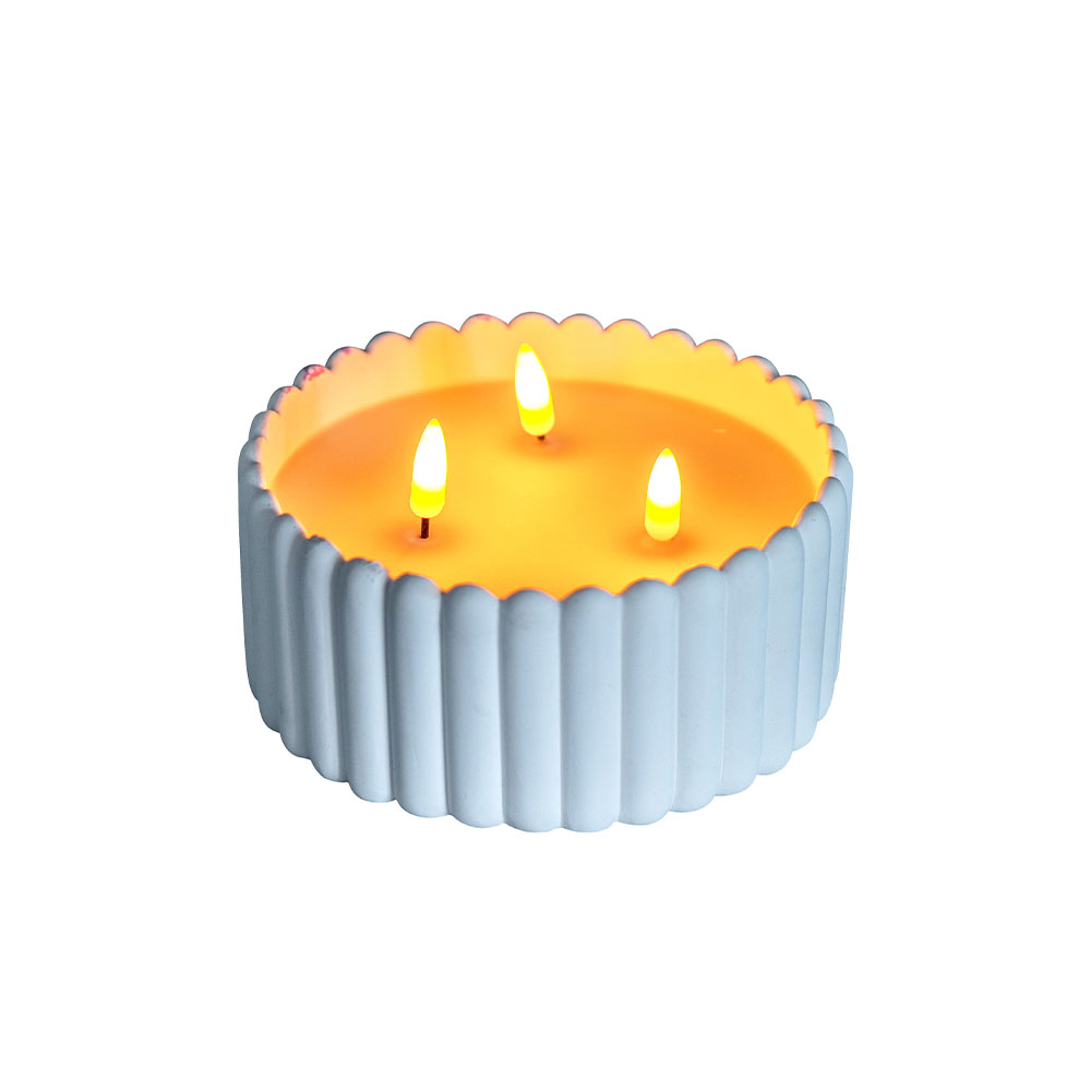 LED Battery Operated Home Decoration Cement 3D Wick Candle