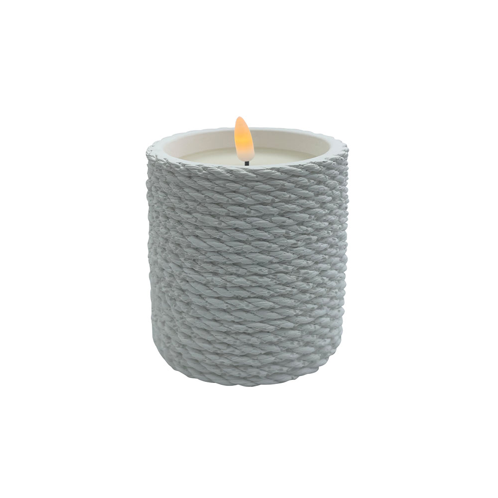 LED Cylindrical Cement 3D Wick Wax Candle