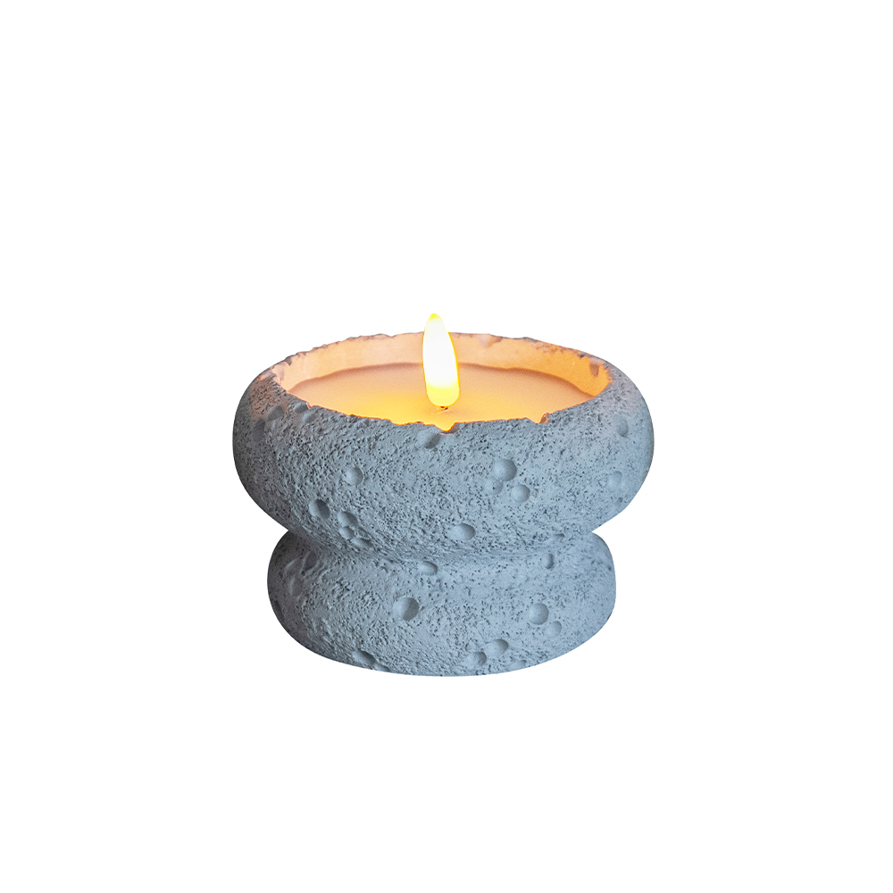 Waterproof Outdoor Battery Operated LED Flameless 3D Cement Candle