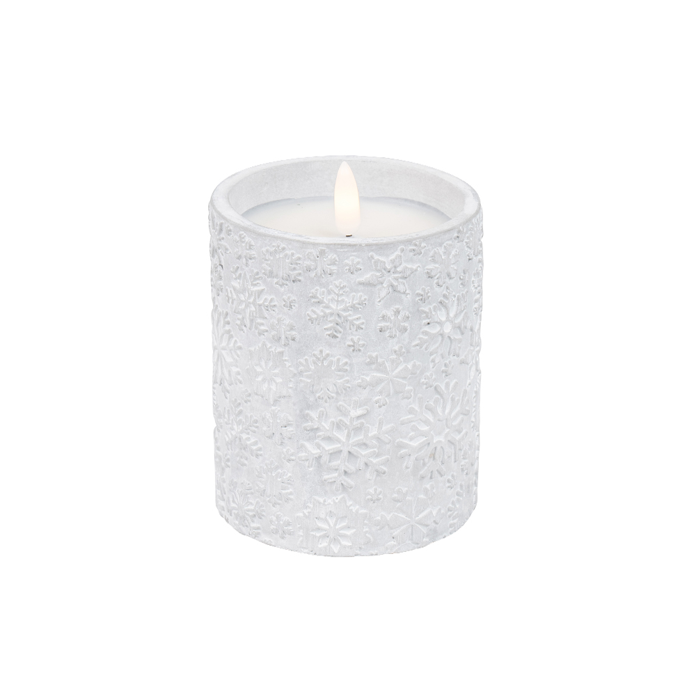 LED 3D Home Decor Battery Operated Flameless Electronic Cement Candle