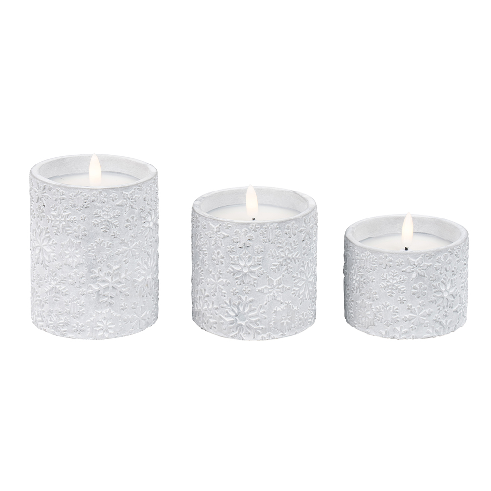 LED 3D Home Decor Battery Operated Flameless Electronic Cement Candle