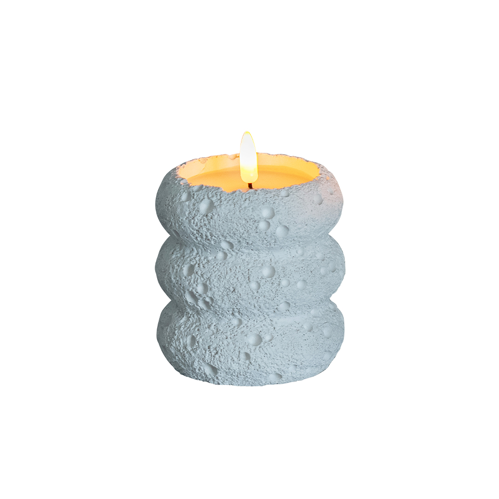 LED 3D Cement Flickering Flameless Candle with Remote and Timer