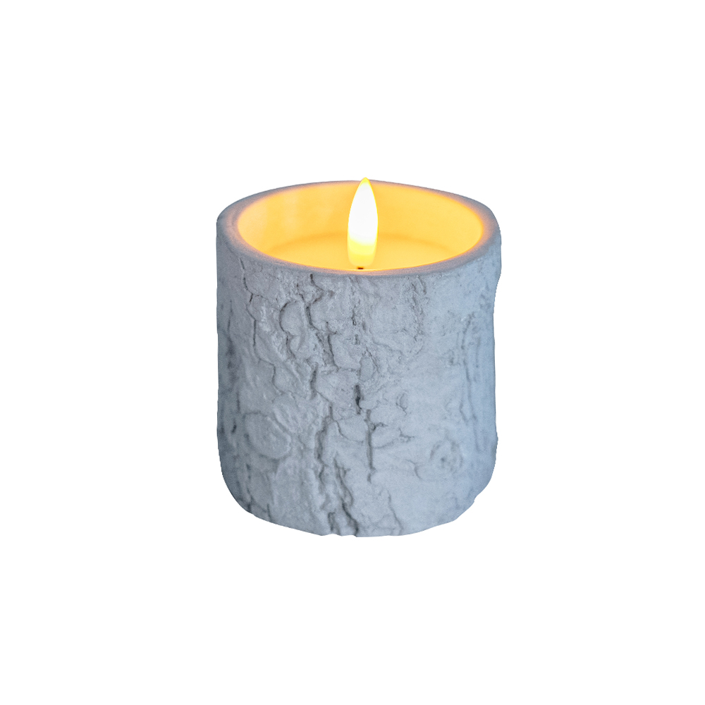 LED Flameless 3D Cement Real Wax Battery Operated Candle