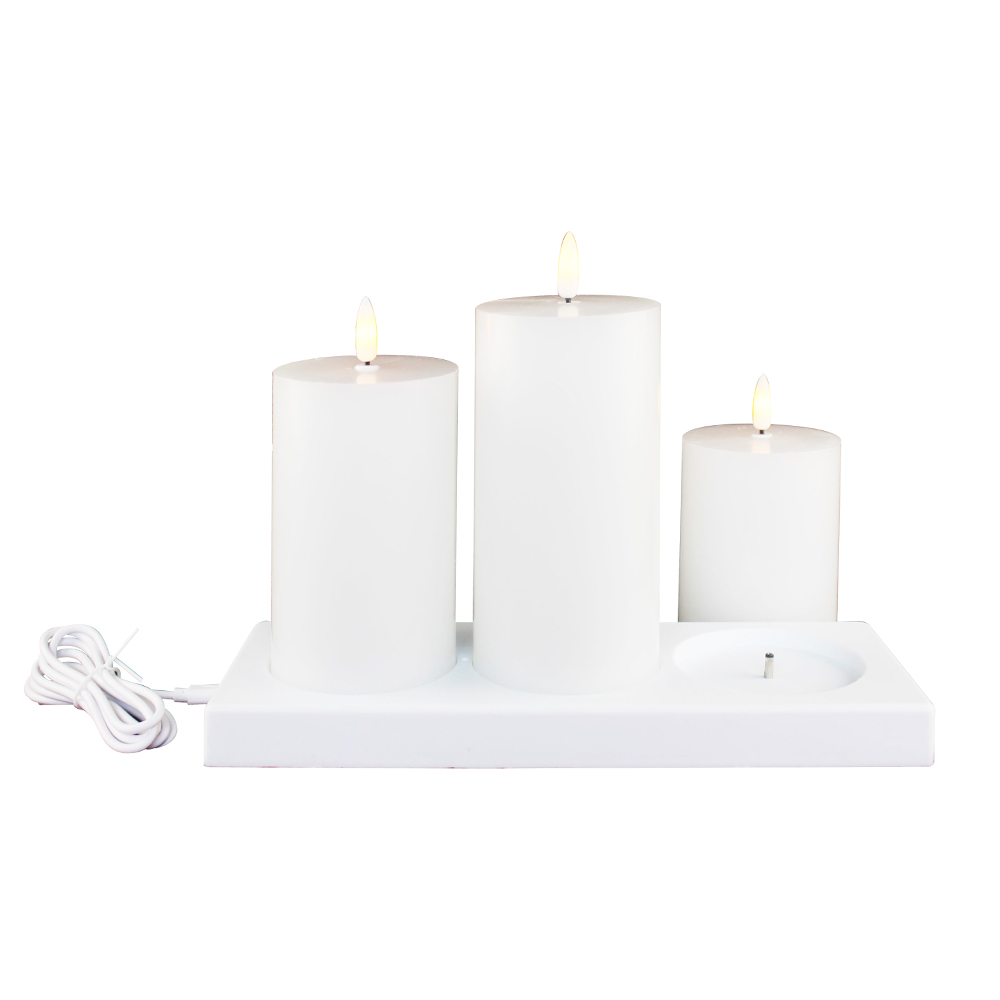 Ivory Wax Flameless LED Flat Top Candle