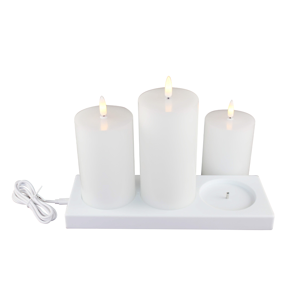 Ivory Wax Flameless LED Flat Top Candle