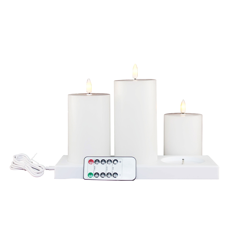 Ivory Wax Flameless LED Flat Top Candle