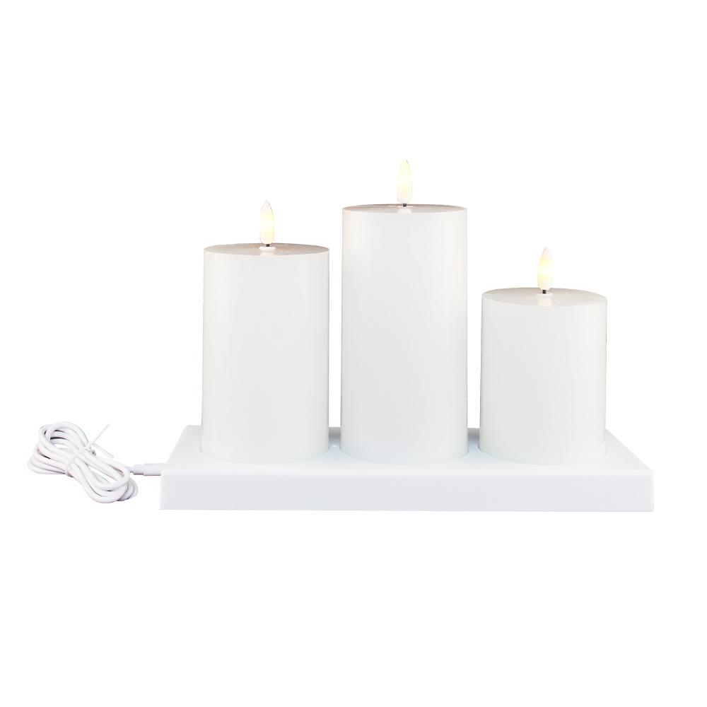 Ivory Wax Flameless LED Flat Top Candle