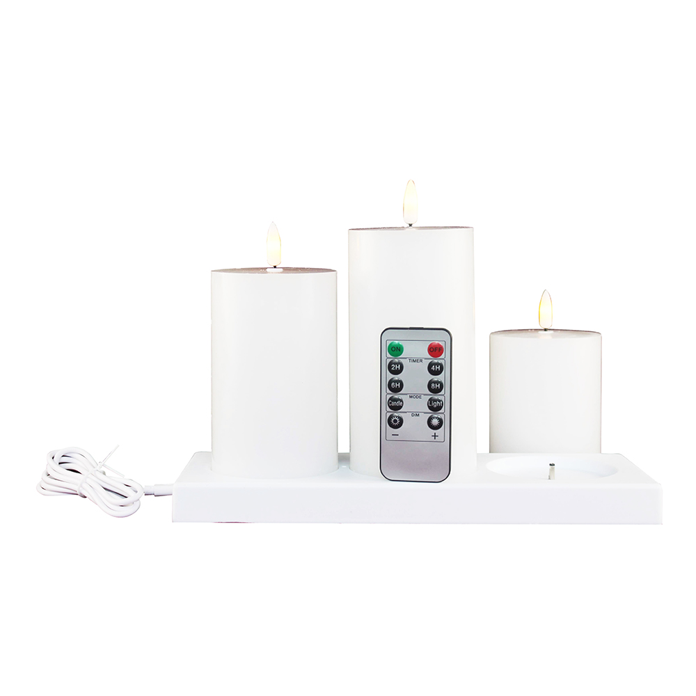 Ivory Wax Flameless LED Flat Top Candle