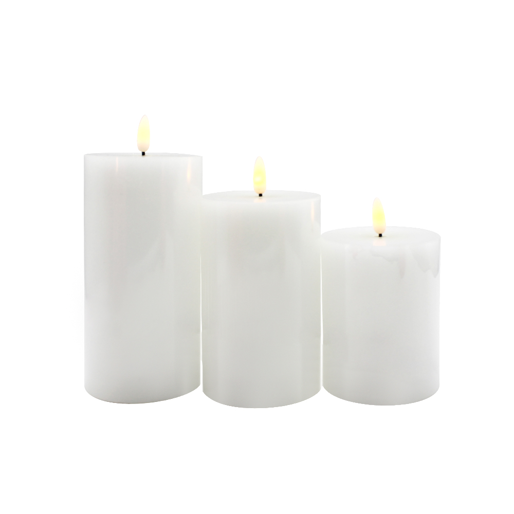 Ivory White 3D Wick LED Flameless Candle