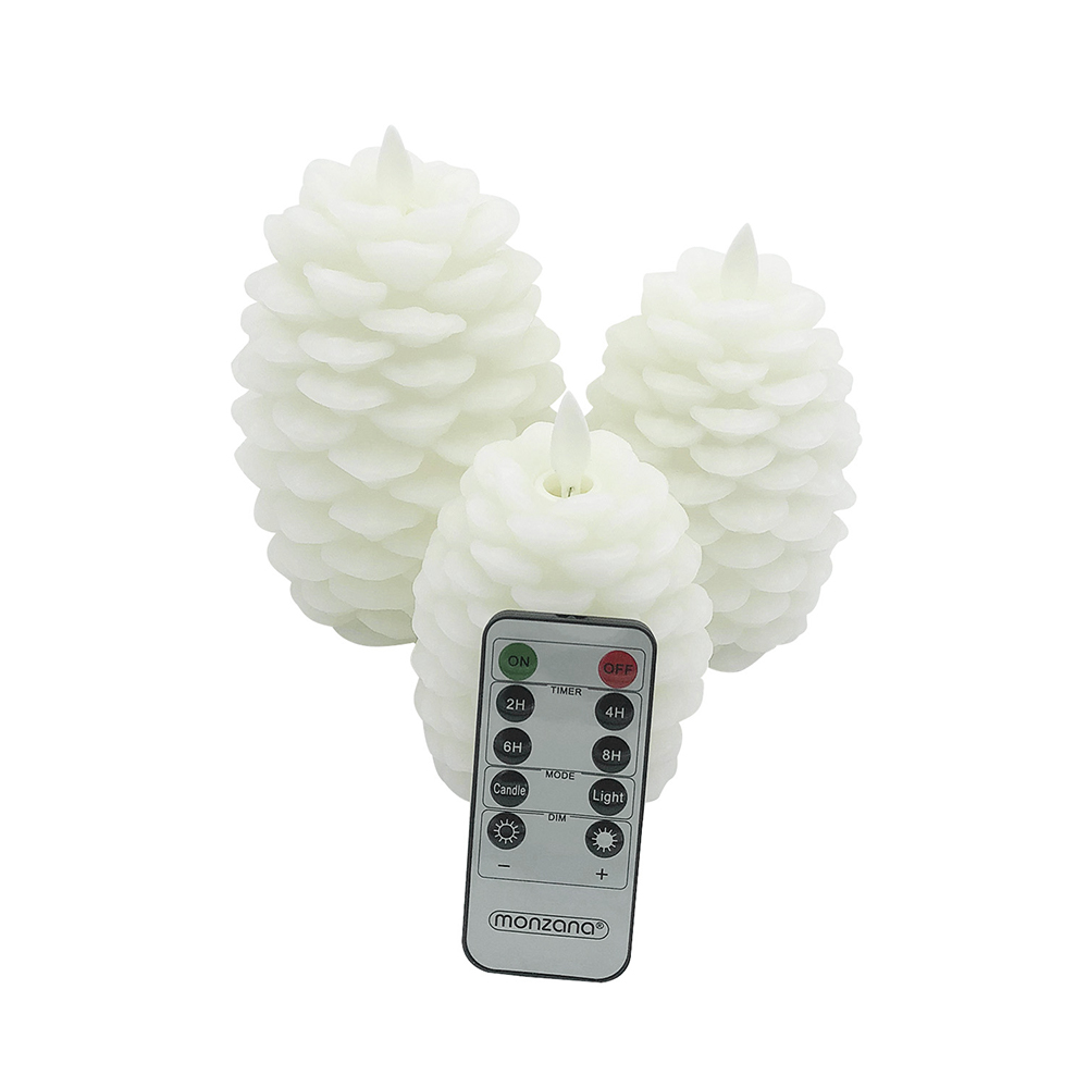 Pine Cone Electronic LED 3D Candle