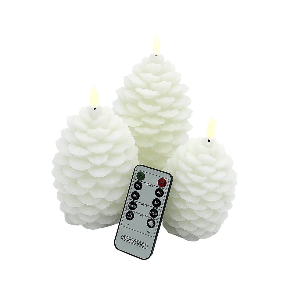 Pine Cone Electronic LED 3D Candle