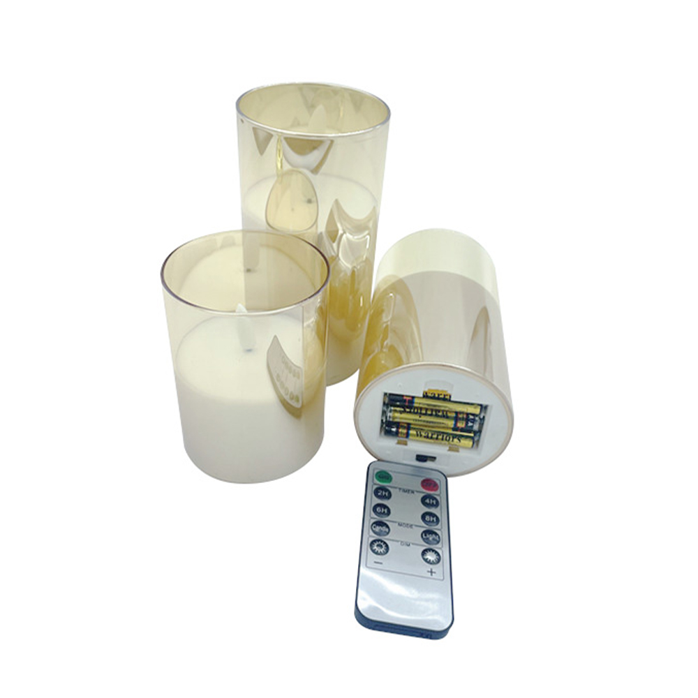 Golden Glass Flickering Flameless LED Pillar Candle