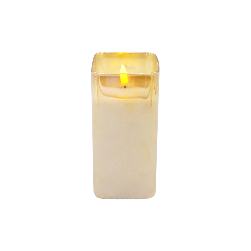 Glass Tube 3D Wick LED Pillar Candle Lamp