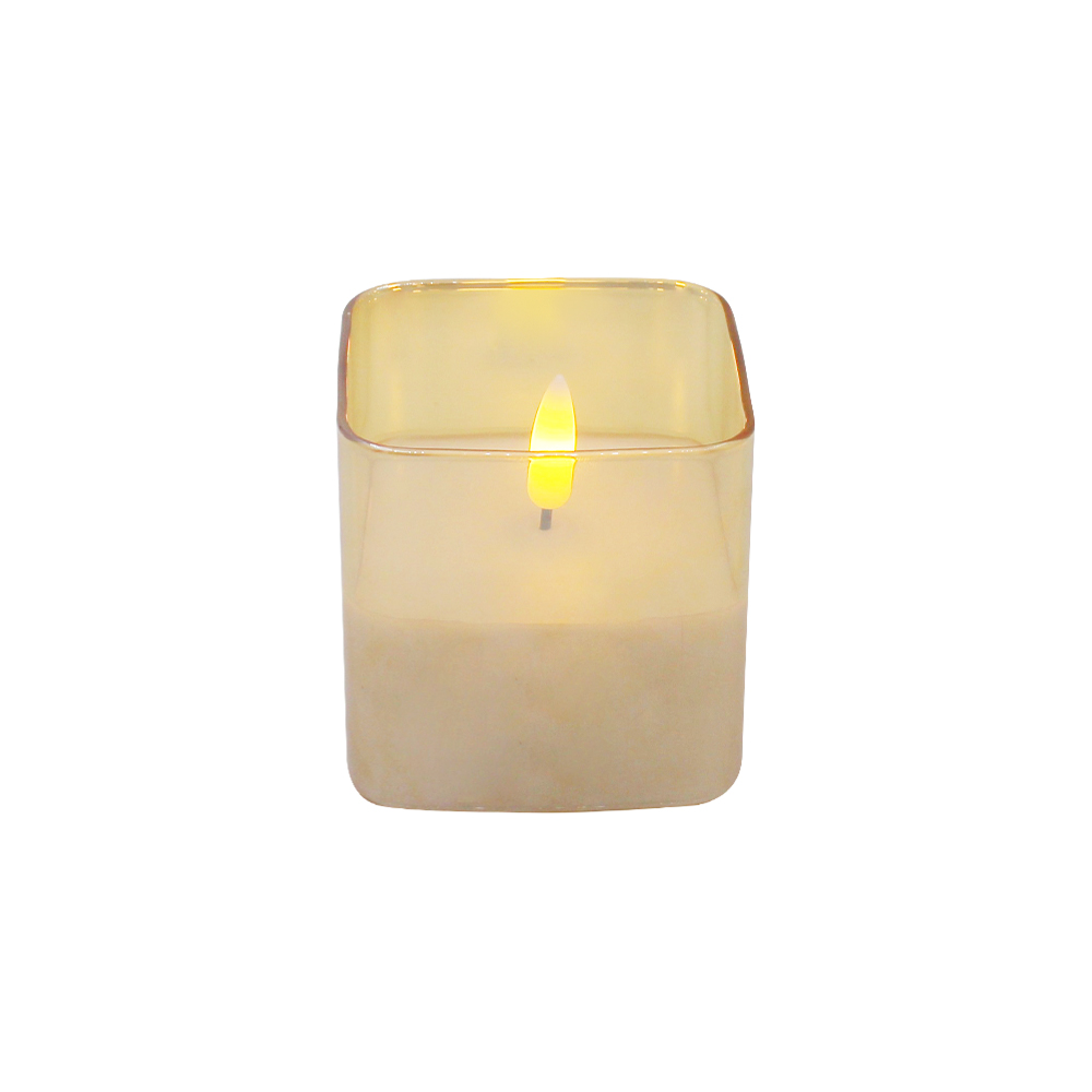 Glass Tube 3D Wick LED Pillar Candle Lamp