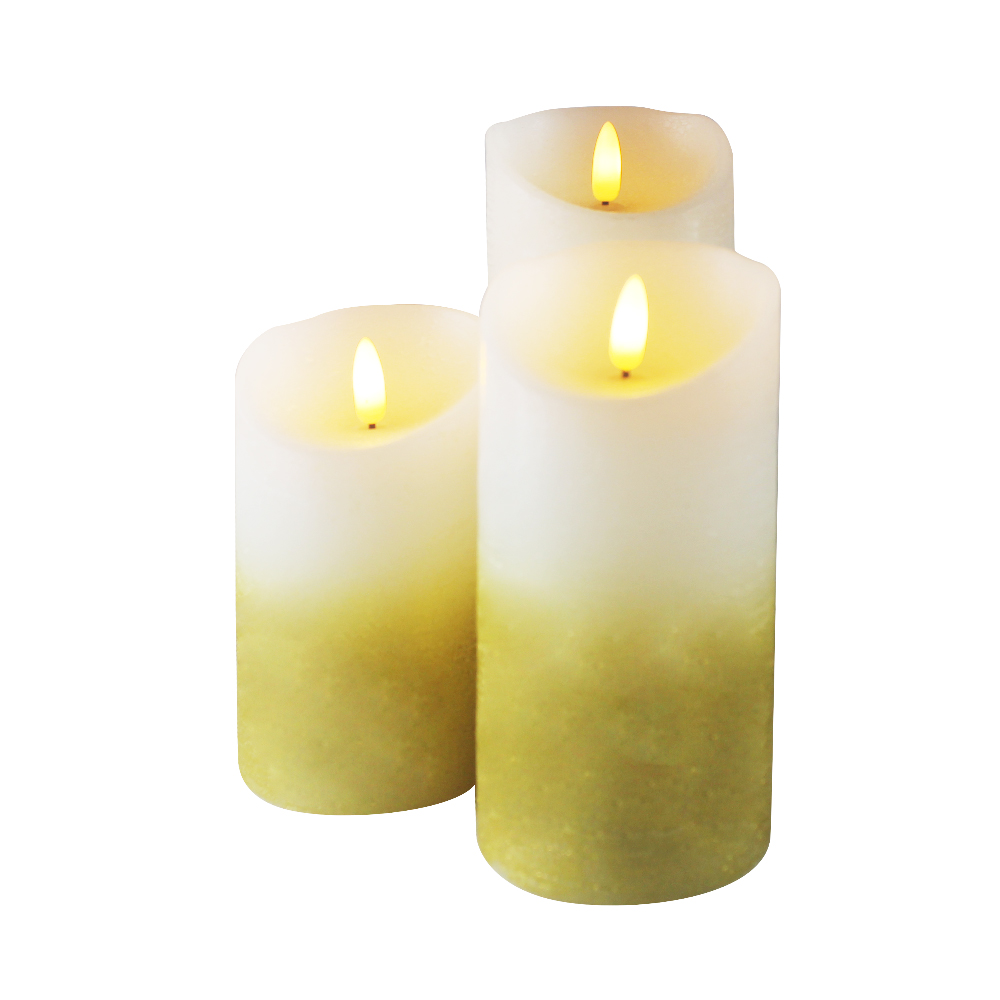 Yellow remote controlled ivory candle