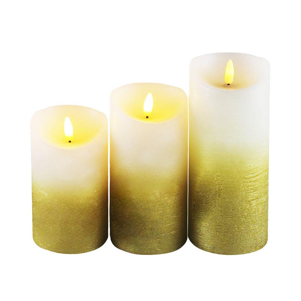 Yellow remote controlled ivory candle