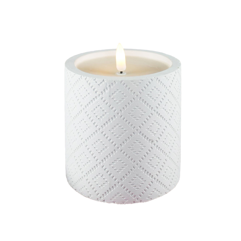 Stone Patterned LED Cement 3D Candle