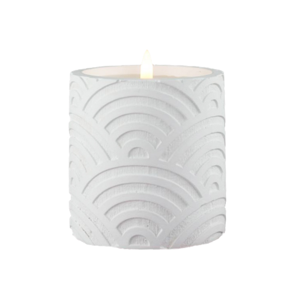 LED Geometric Cement 3D Candle Light