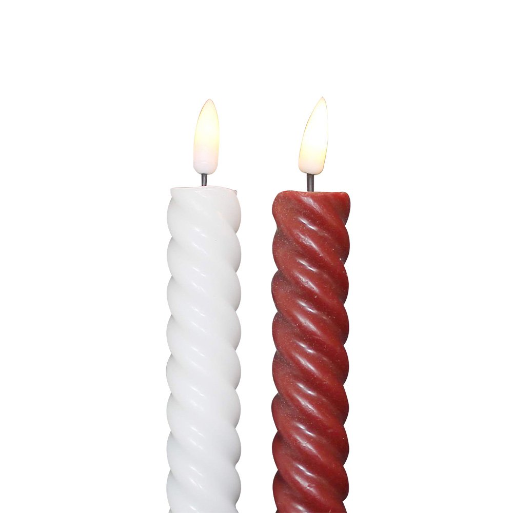 LED Spiral Flameless Rod-Shaped Candle