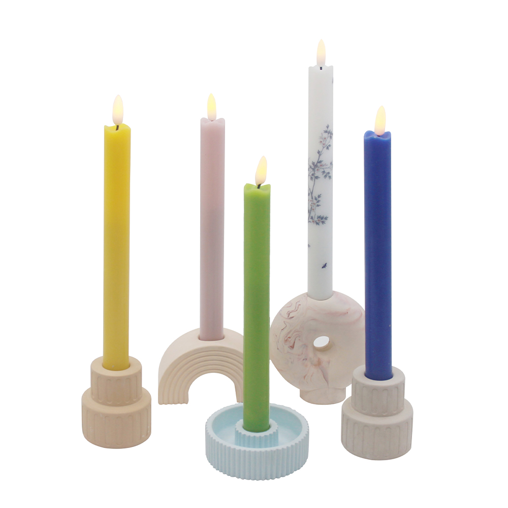 LED Multicolor Embossed Pillar Candle