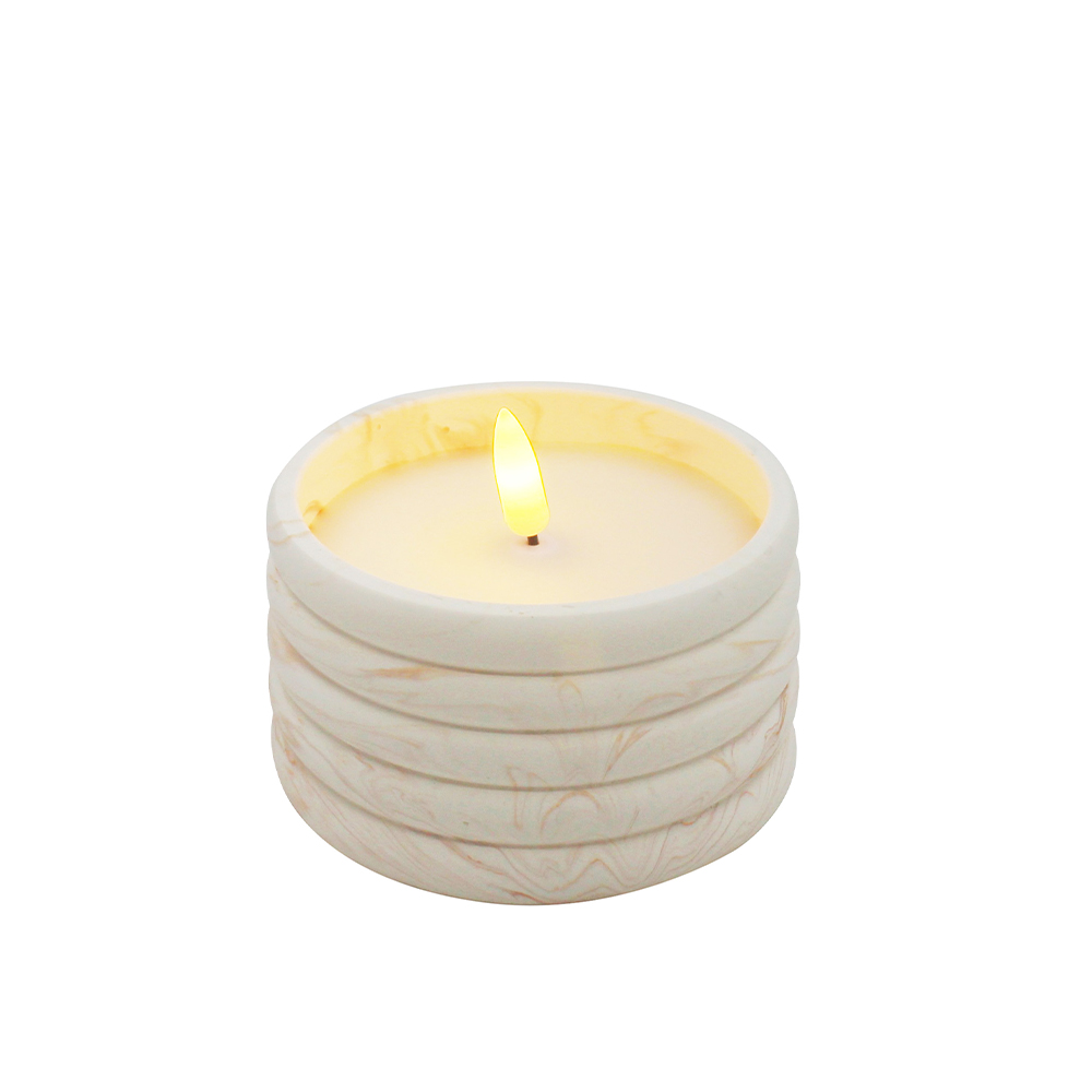 Texture Cement-Based LED Candle