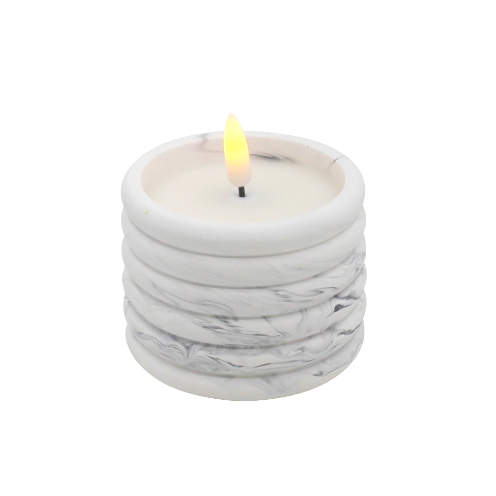 Texture Cement-Based LED Candle