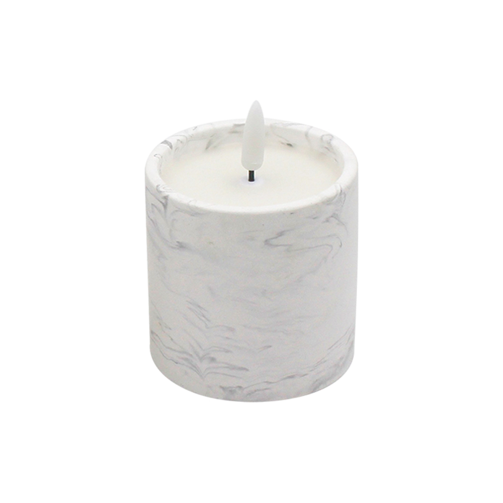 Marble Patterned Cement 3D LED Candle