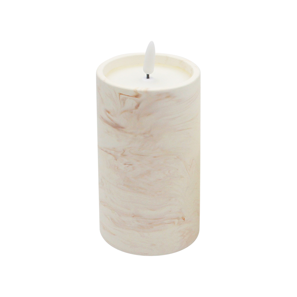 Marble Patterned Cement 3D LED Candle