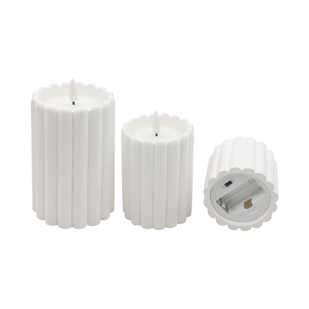 Classic Columnar Cement 3D LED Candle