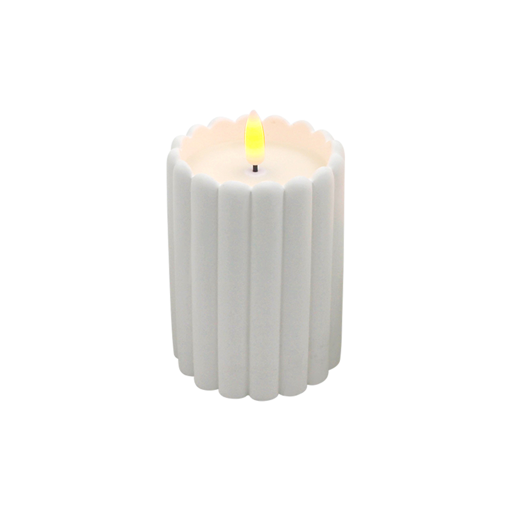 Classic Columnar Cement 3D LED Candle