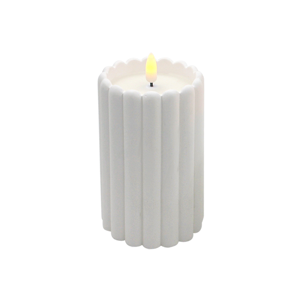 Classic Columnar Cement 3D LED Candle