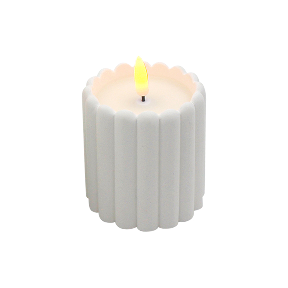 Classic Columnar Cement 3D LED Candle