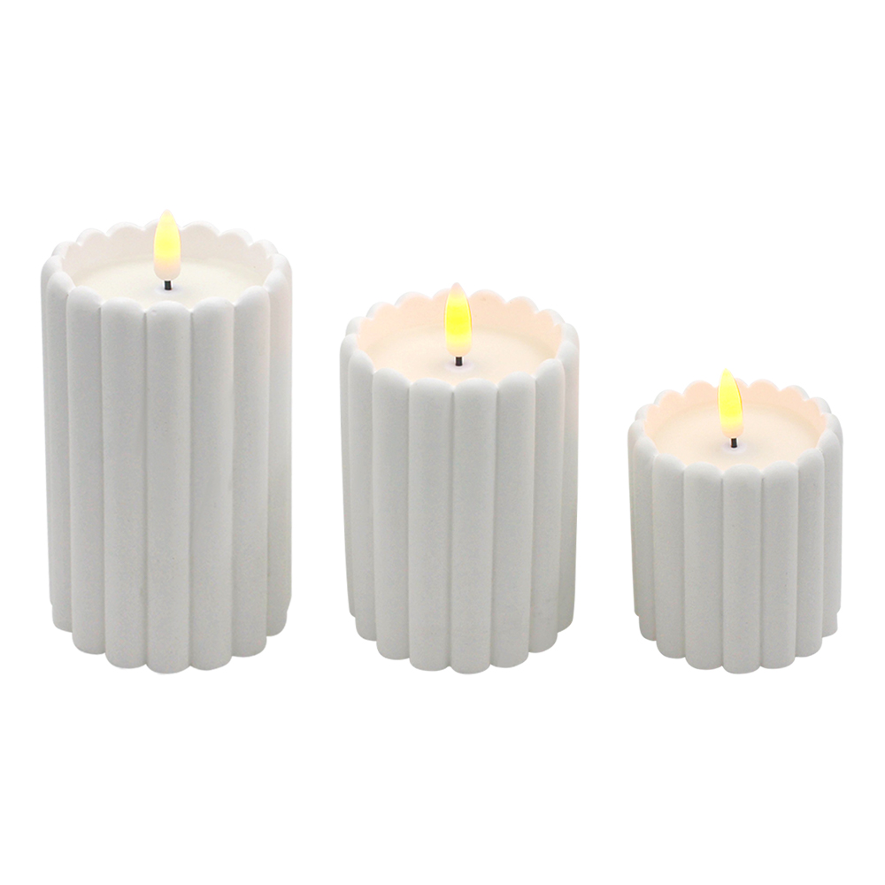 Classic Columnar Cement 3D LED Candle