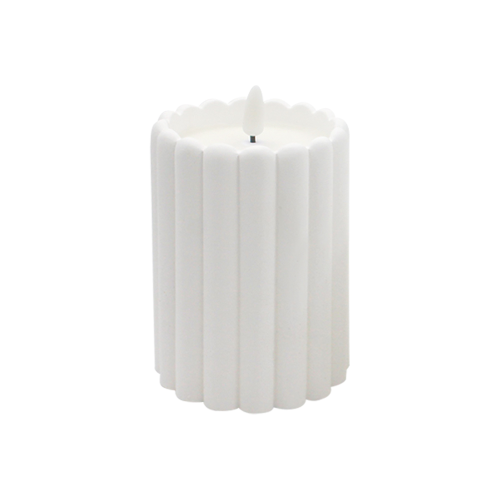 Classic Columnar Cement 3D LED Candle