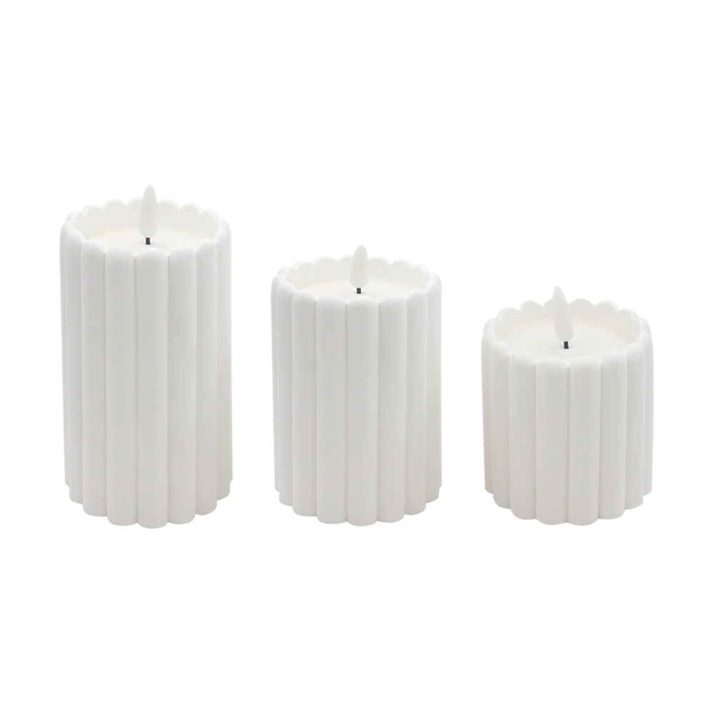 Classic Columnar Cement 3D LED Candle